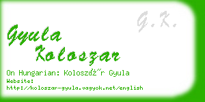 gyula koloszar business card